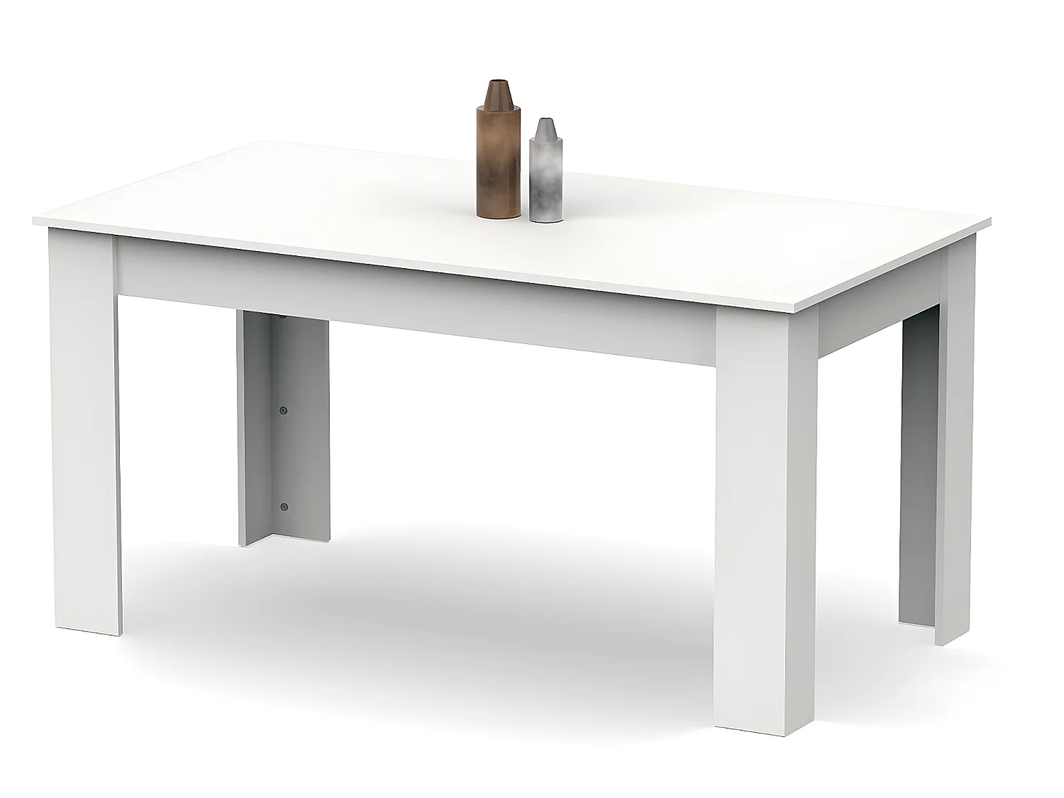 Table à manger / table repas coloris blanc - Hauteur 77 x Longueur 140 x Profondeur 80 cm
