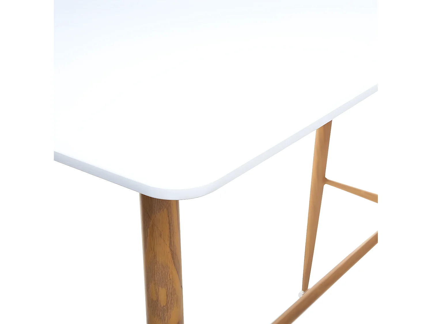 Table à manger / Bar en acier et bois coloris blanc - L.120 x l.60 x H.105 cm