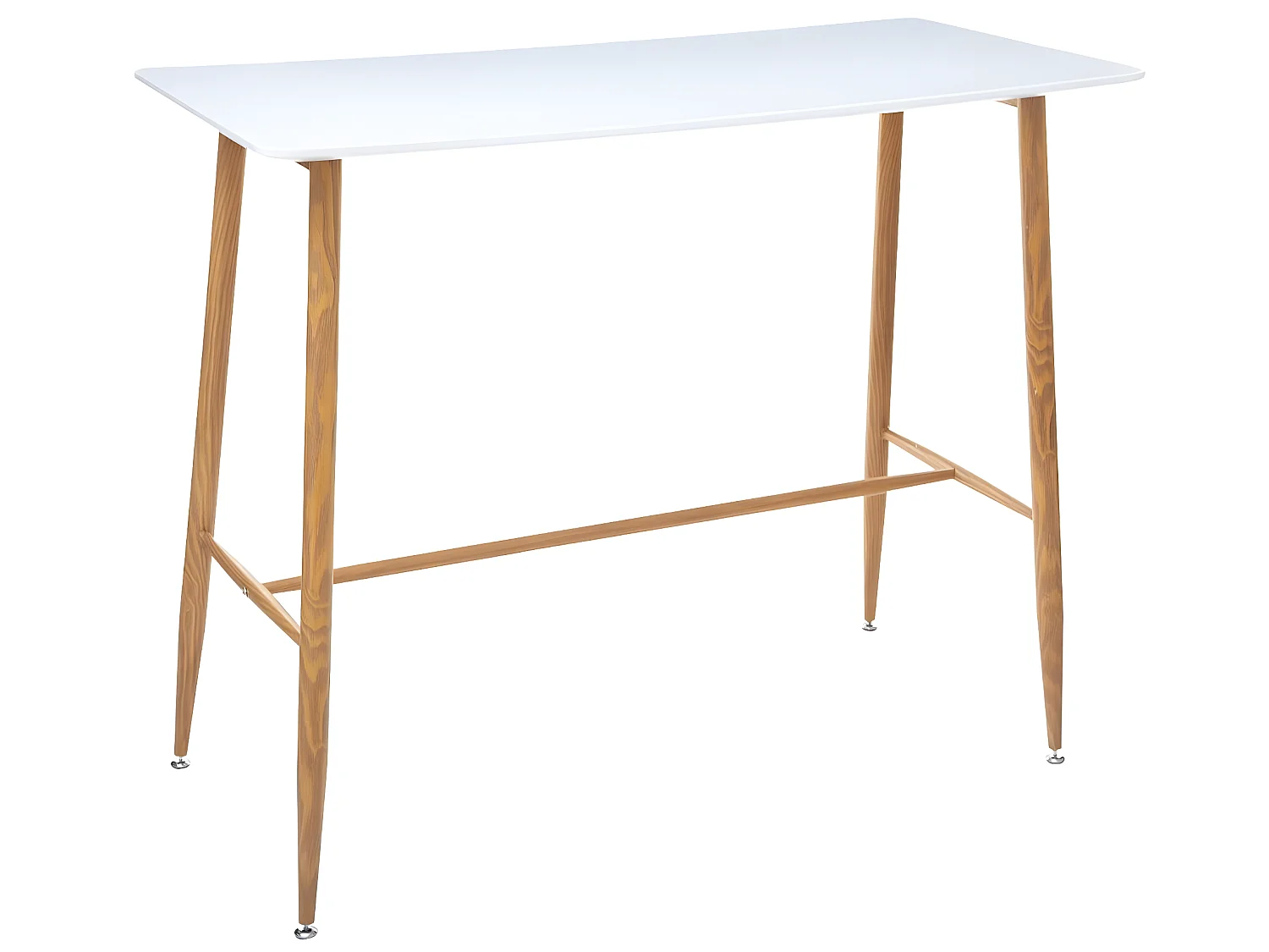 Table à manger / Bar en acier et bois coloris blanc - L.120 x l.60 x H.105 cm