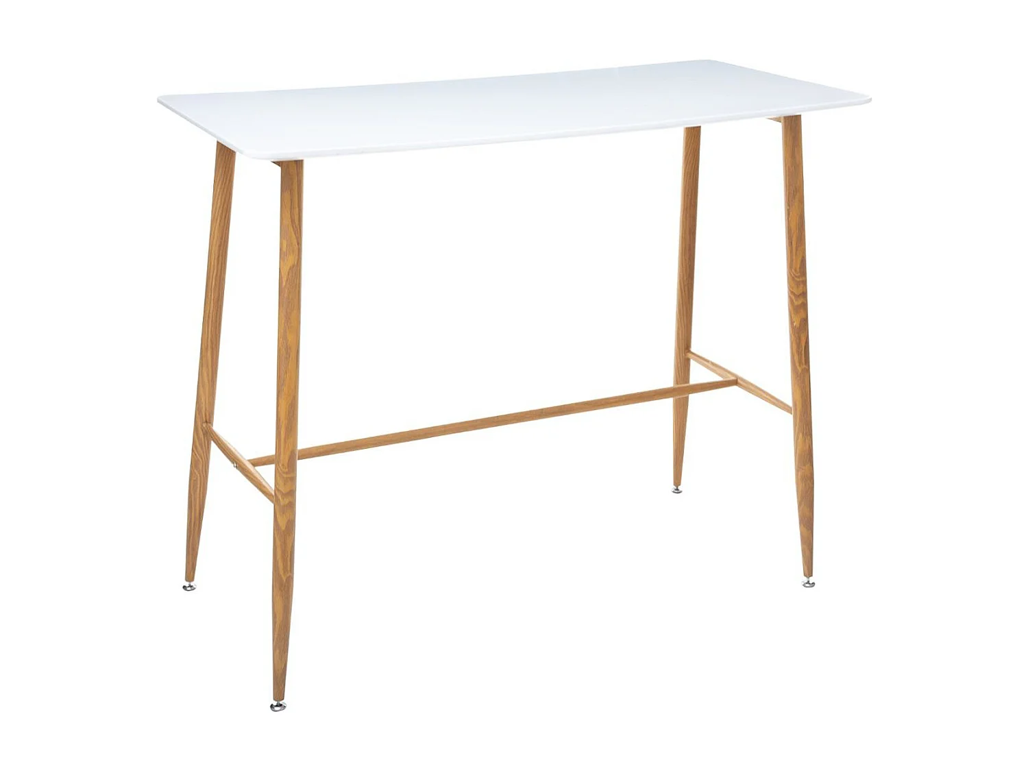 Table à manger / Bar en acier et bois coloris blanc - L.120 x l.60 x H.105 cm