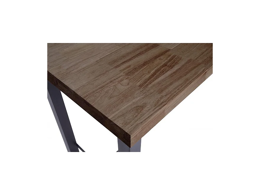 Table haute en bois coloris chêne américain / pieds noir -    Longueur 120 x profondeur 70 x  Hauteur 100 cm