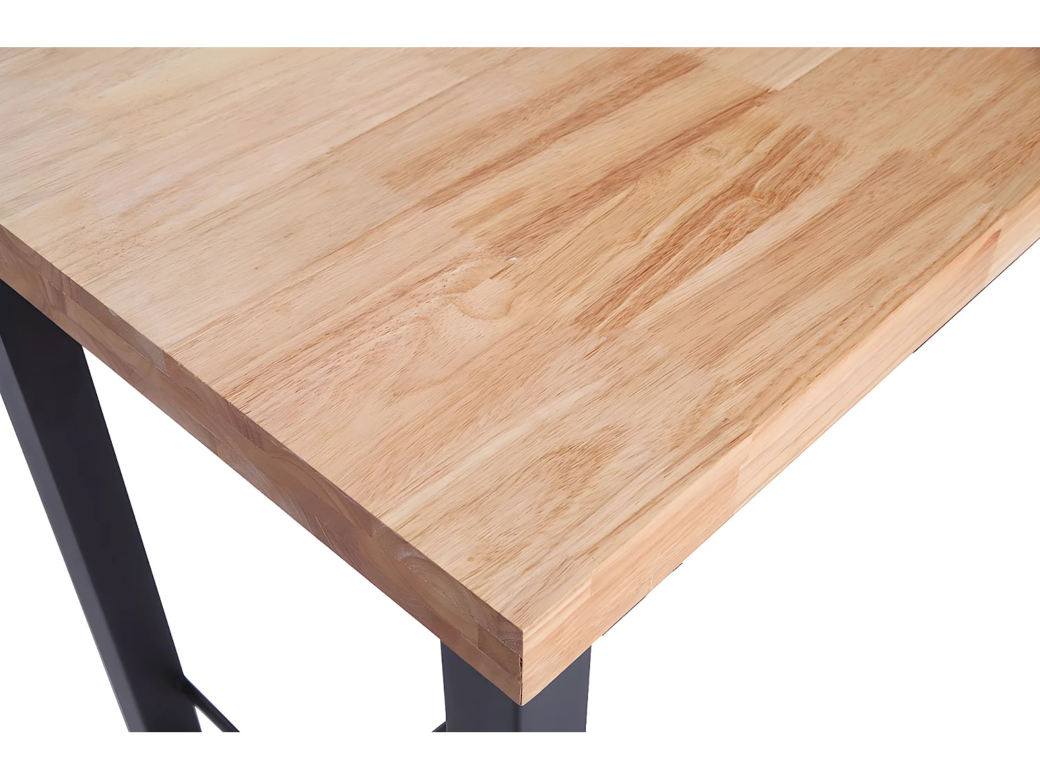 Table haute en bois coloris chêne nordique / pieds noir - Longueur 120 x profondeur 70 x Hauteur 100 cm