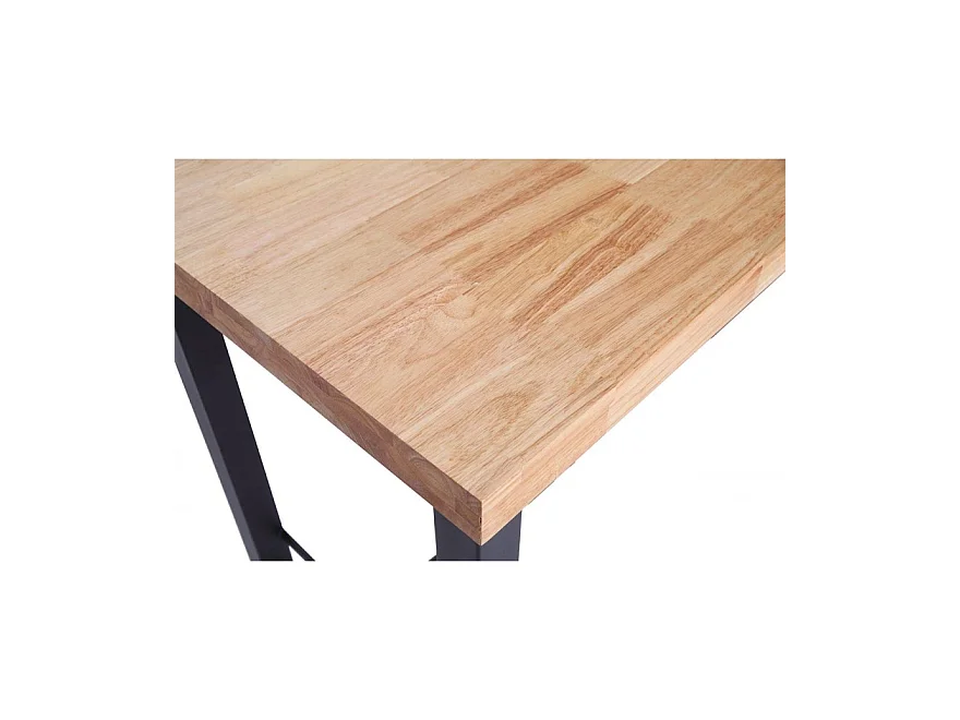 Table haute en bois coloris chêne nordique / pieds noir - Longueur 120 x profondeur 70 x  Hauteur 100 cm