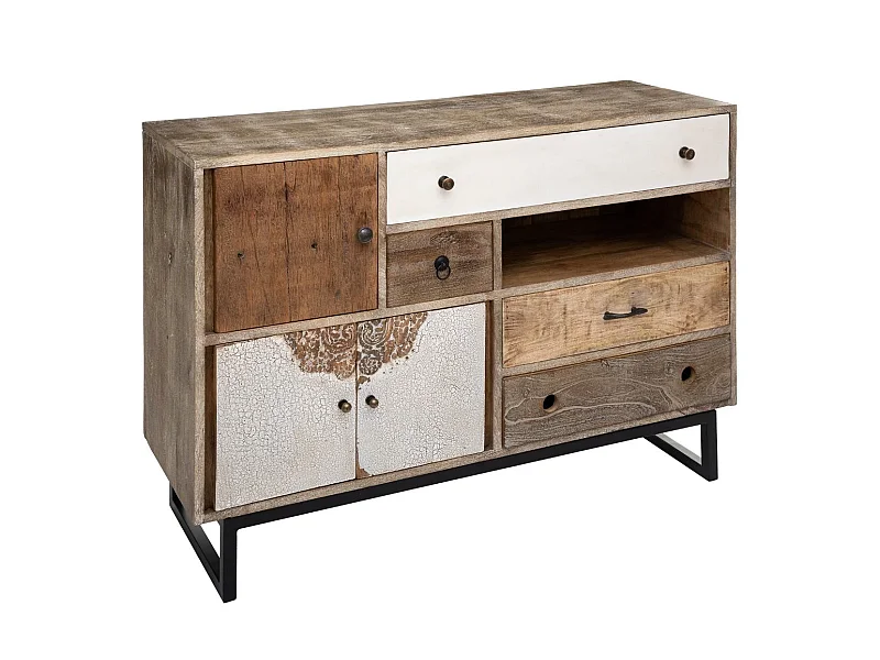 Buffet moderne de 4 tiroirs 3 portes - L.115 x l.40 x H.80 cm