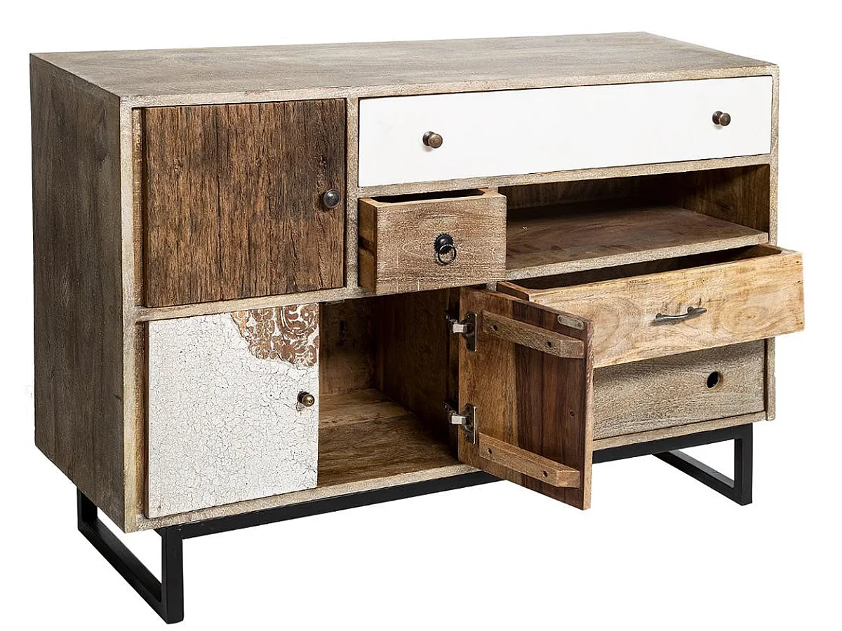 Buffet moderne de 4 tiroirs 3 portes - L.115 x l.40 x H.80 cm