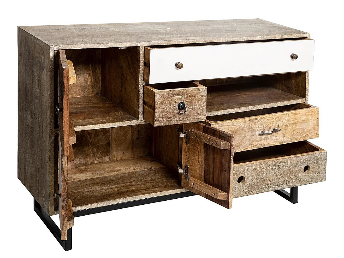 Buffet moderne de 4 tiroirs 3 portes - L.115 x l.40 x H.80 cm