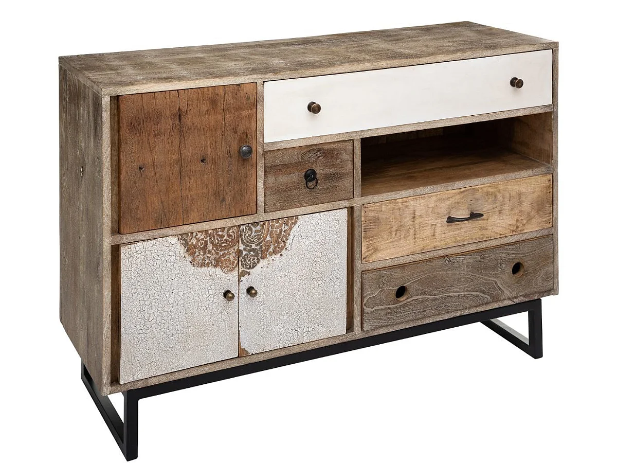 Buffet moderne de 4 tiroirs 3 portes - L.115 x l.40 x H.80 cm