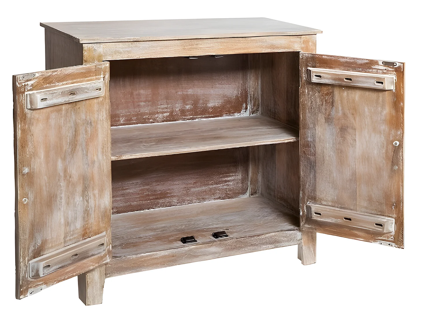 Buffet avec 2 portes en métal coloris marron - Longueur 90 x Profondeur 40 x Hauteur 90 cm