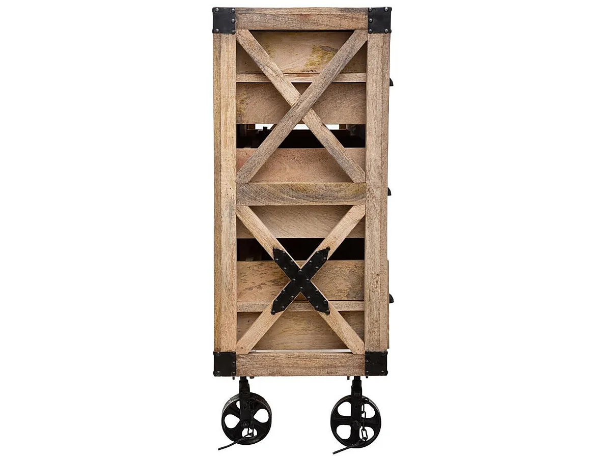 Buffet en bois de manguier coloris stable - Longueur 150 x Profondeur 40,3 x Hauteur 104,5 cm