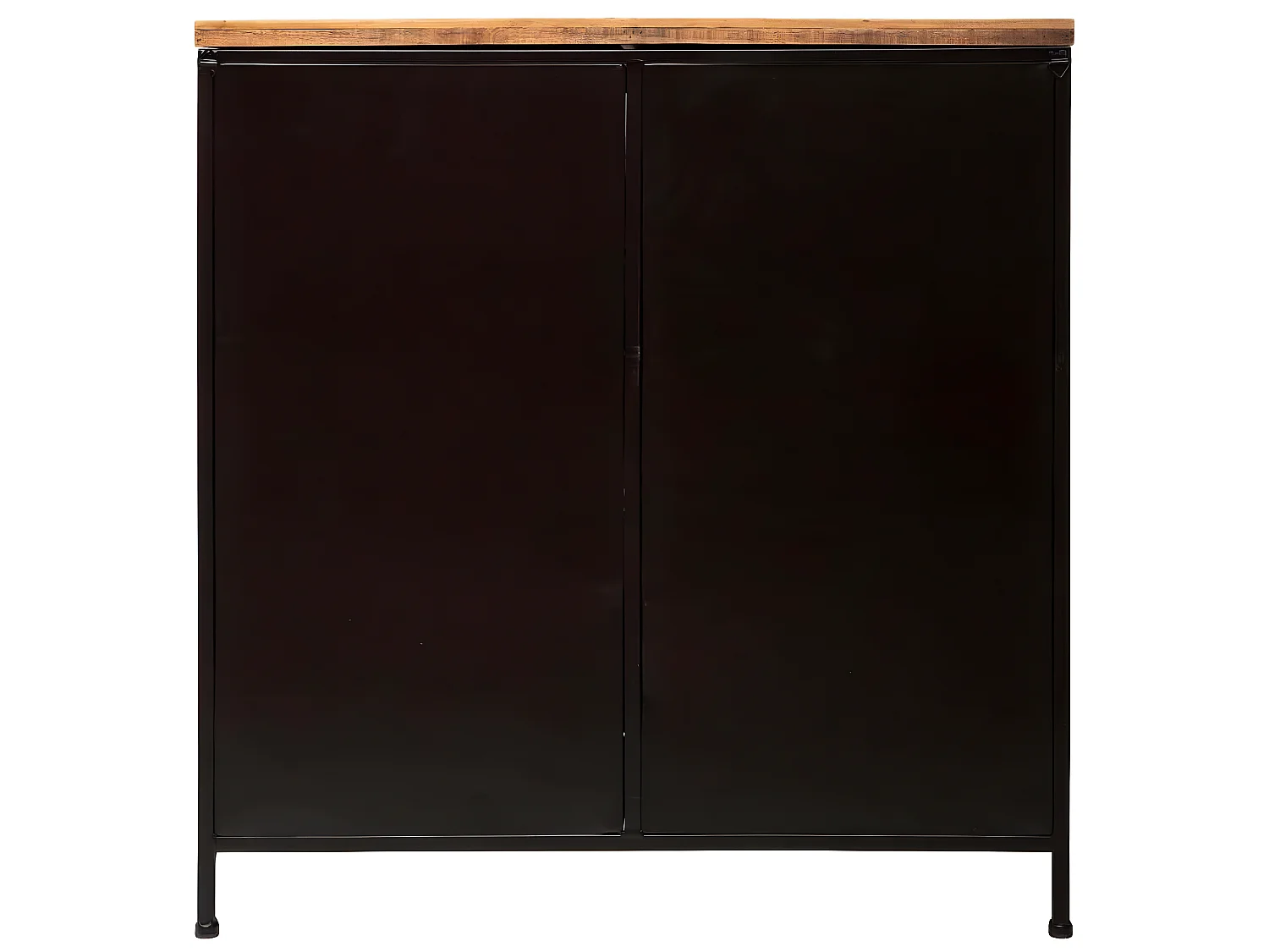 Buffet 1 porte en métal et bois coloris noir - Longueur 80 x Profondeur 42,5 x Hauteur 85 cm