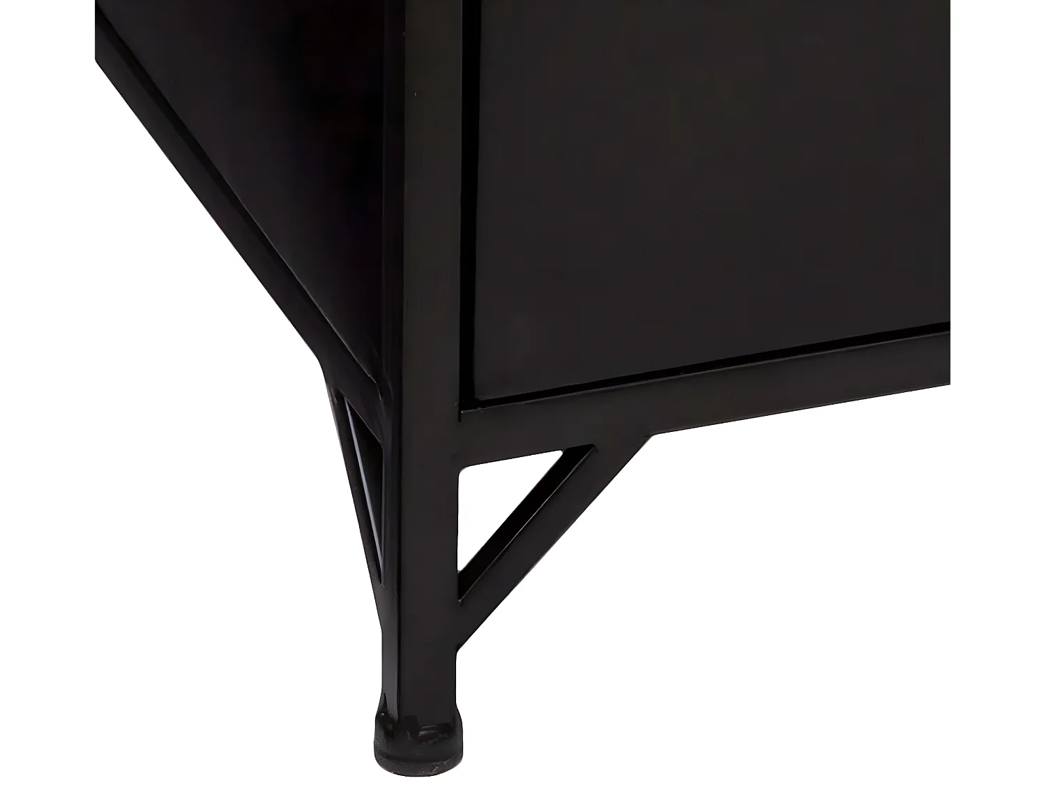 Buffet 1 porte en métal et bois coloris noir - Longueur 80 x Profondeur 42,5 x Hauteur 85 cm