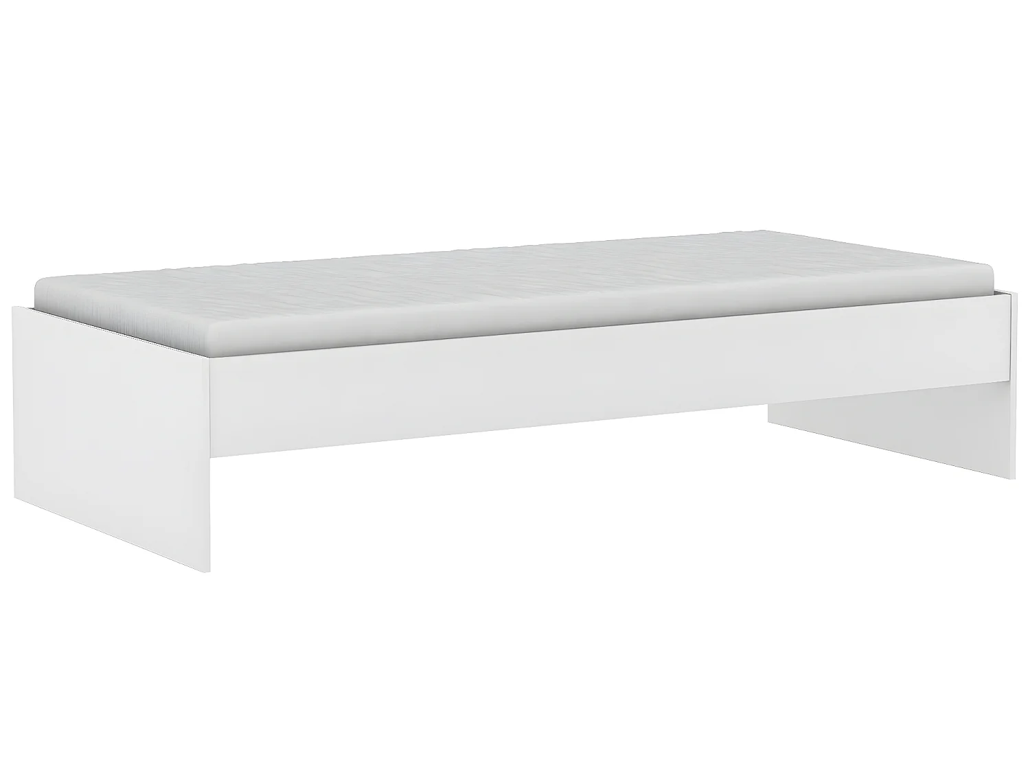 Lit simple enfant coloris blanc mat - 94 x 42,3 x 203 cm