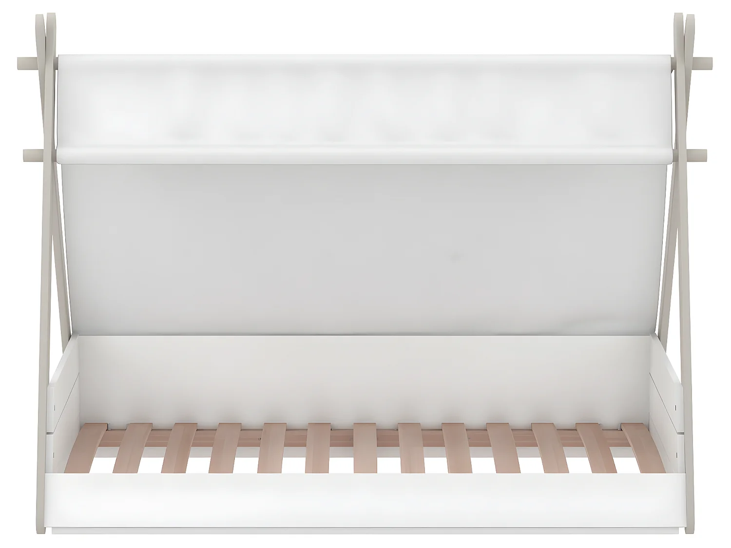 Lit enfant tipi , coloris blanc mat/beige - 95,6 x 107,7 x 159,5 cm