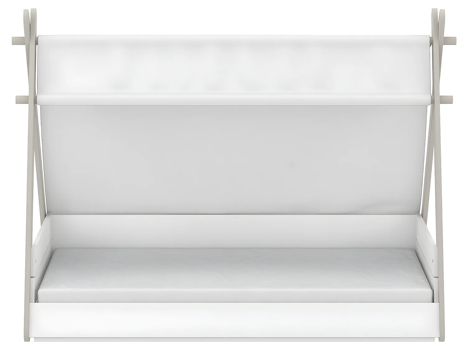 Lit enfant tipi , coloris blanc mat/beige - 95,6 x 107,7 x 159,5 cm