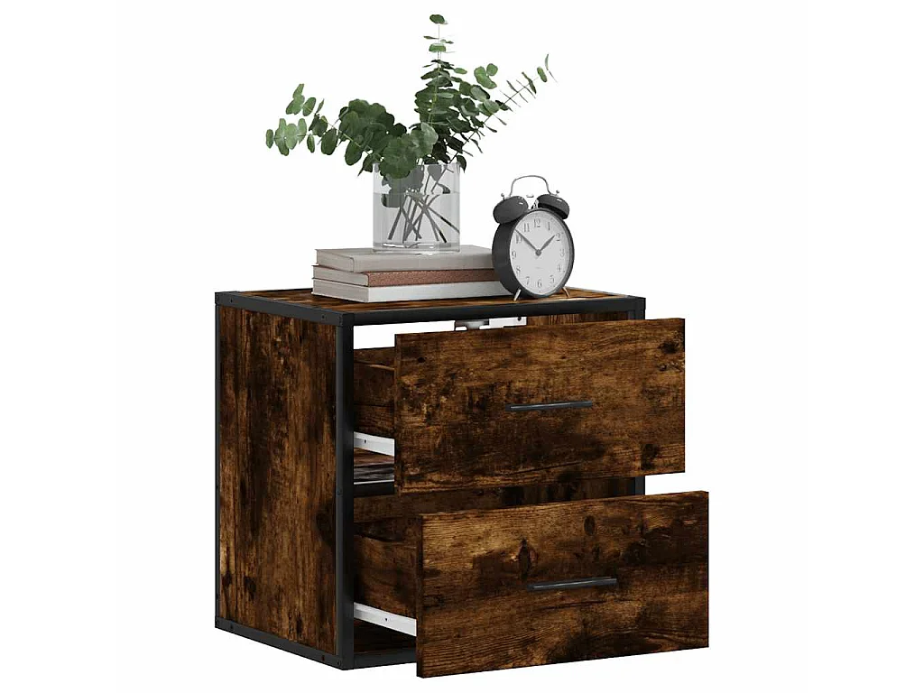 Table de chevet murale Chêne fumé 40x31x39,5 cm