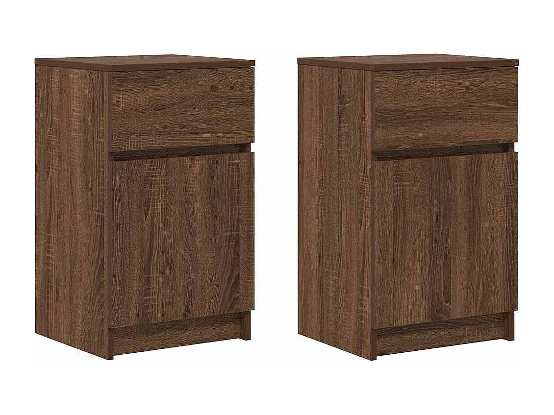 Tables de chevet 2 pcs chêne marron 39x35x65 cm bois ingénierie