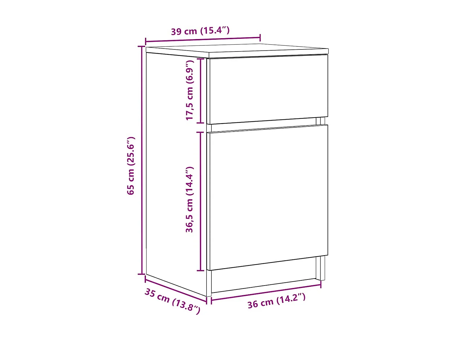 Nachtkastjes 2 st 39x35x65 cm bewerkt hout bruin eikenkleur