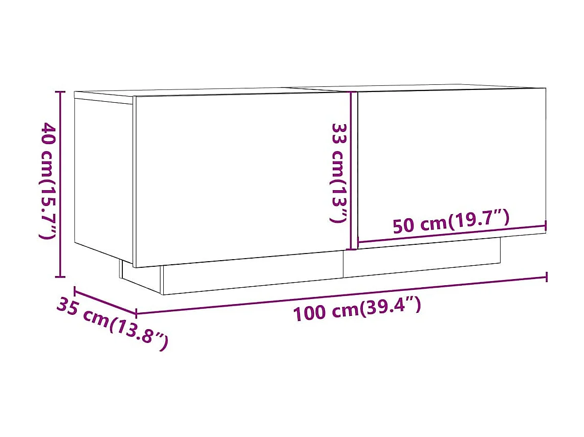 Table de chevet vieux bois 100x35x40 cm bois d'ingénierie