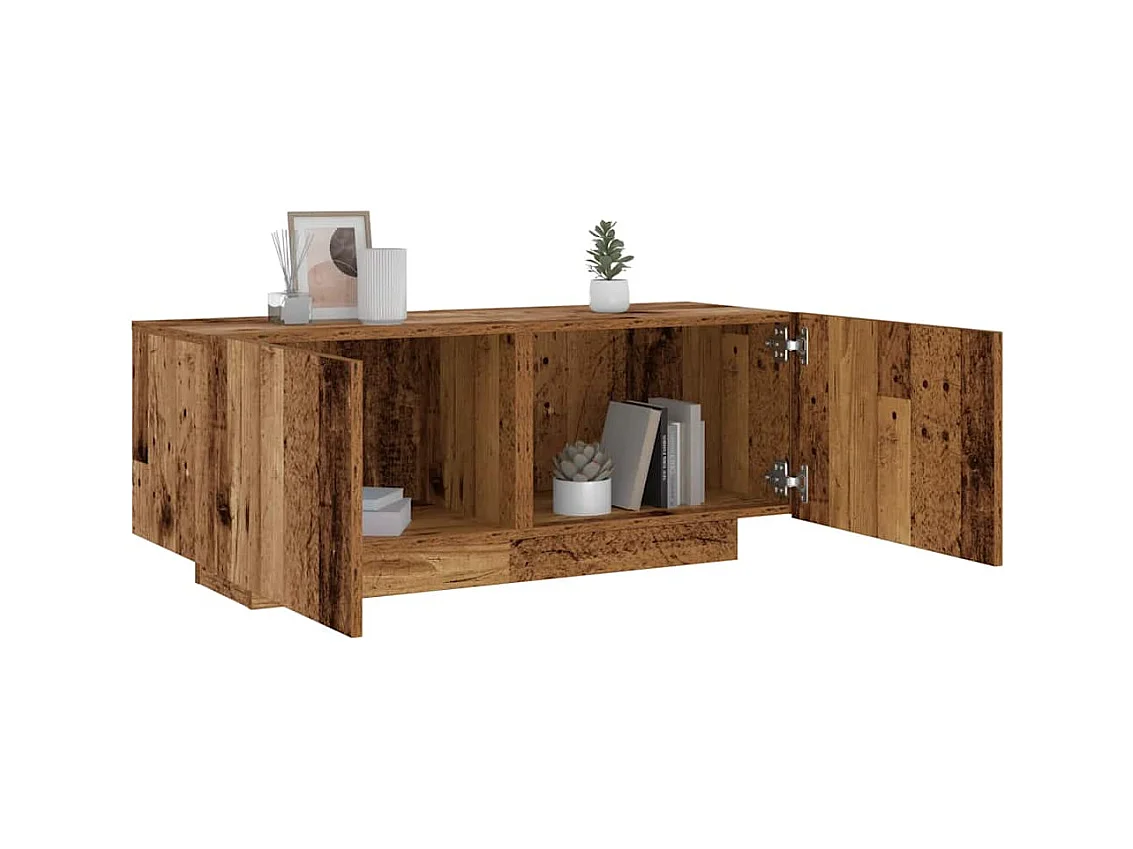Table de chevet vieux bois 100x35x40 cm bois d'ingénierie