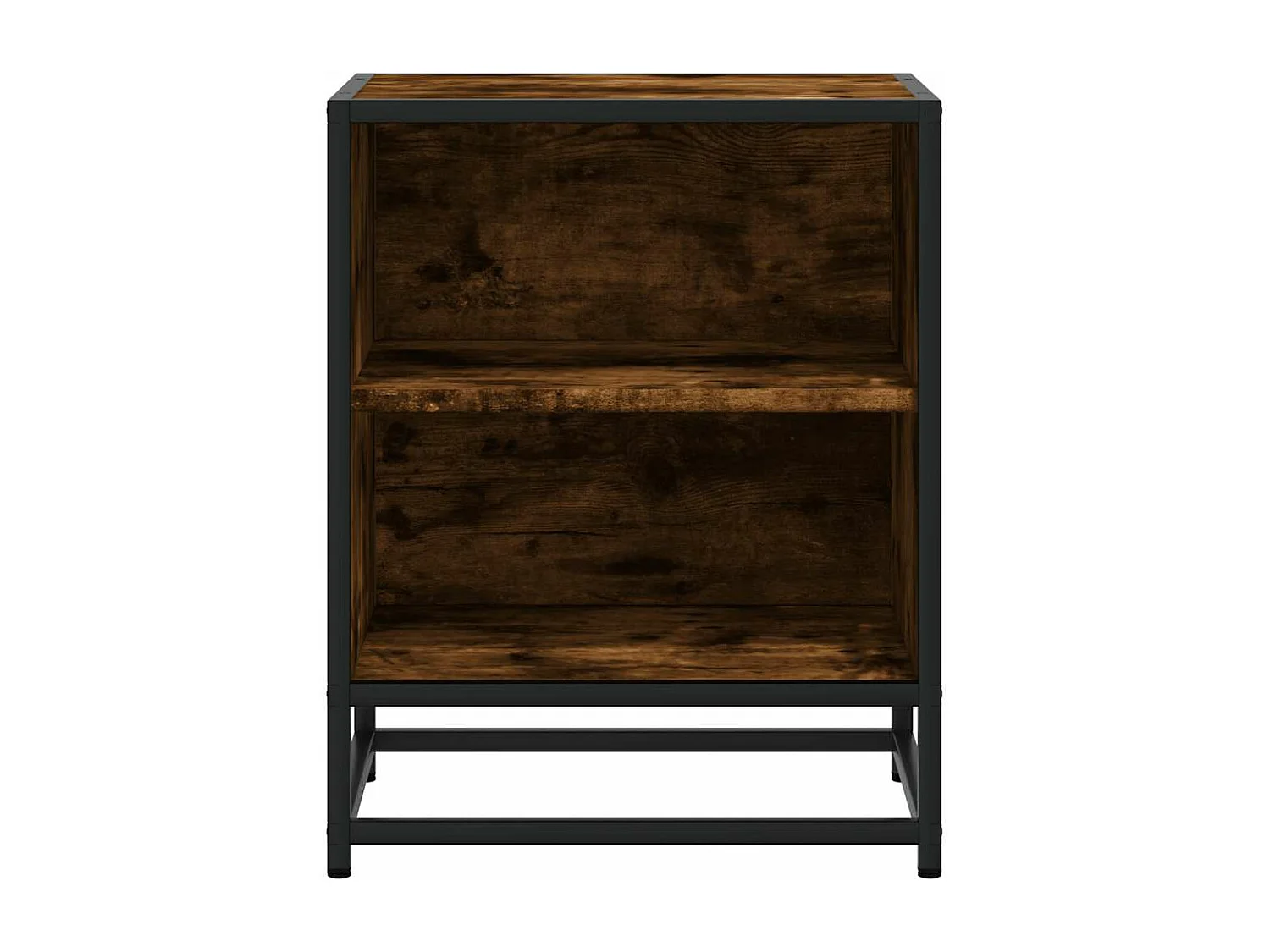 Table de chevet chêne fumé 40x31x50 cm bois d'ingénierie métal