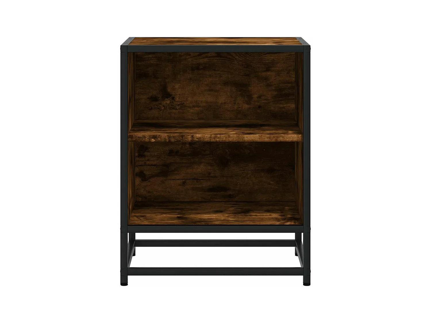 Table de chevet chêne fumé 40x31x50 cm bois d'ingénierie métal