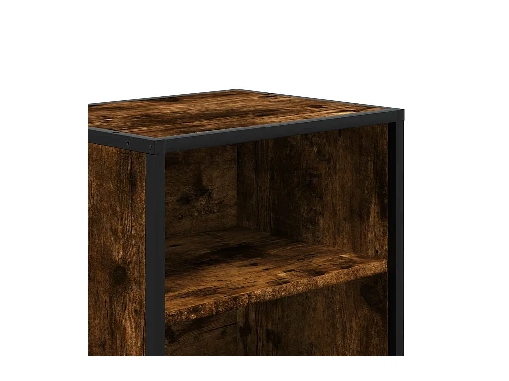 Table de chevet chêne fumé 40x31x50 cm bois d'ingénierie métal