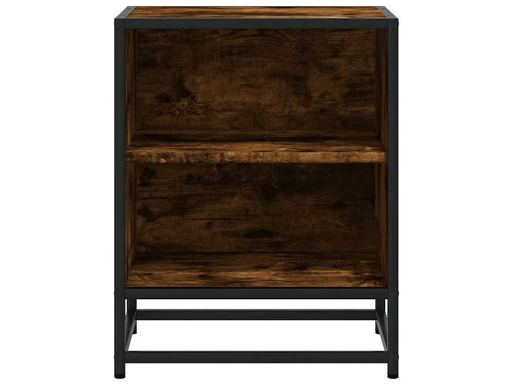 Mesa de cabeceira em carvalho fumado 40x31x50cm madeira e metal