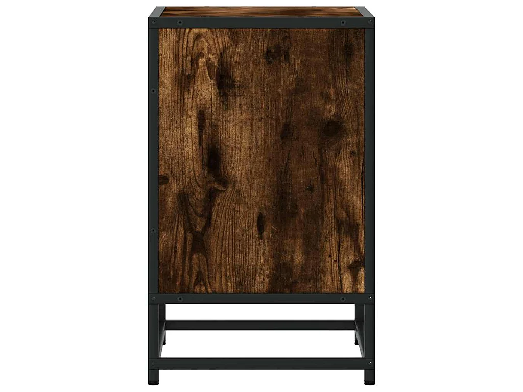 Mesa de cabeceira em carvalho fumado 40x31x50cm madeira e metal
