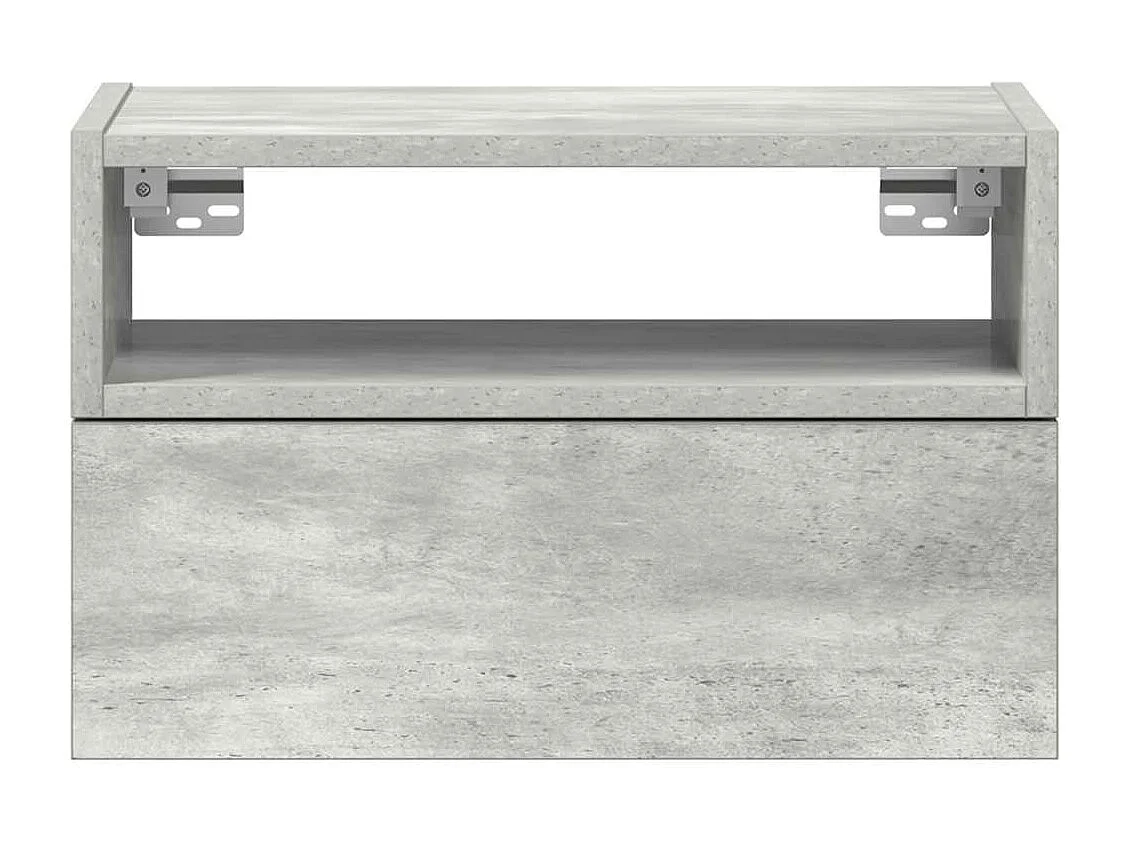 Table de chevet murale gris béton 45x26x28,5 cm