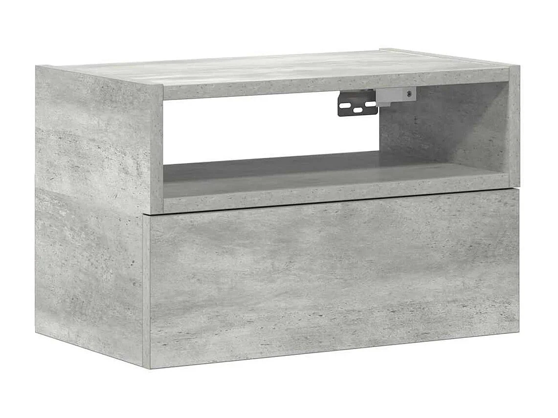 Table de chevet murale gris béton 45x26x28,5 cm