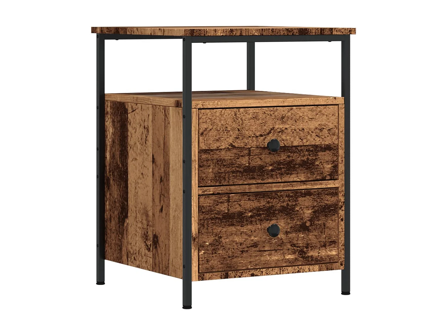 Tables de chevet 2 pcs vieux bois 44x45x60 cm bois d'ingénierie