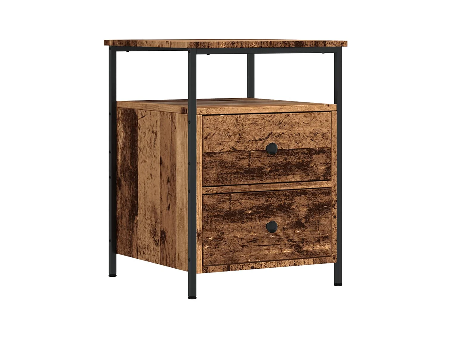 Tables de chevet 2 pcs vieux bois 44x45x60 cm bois d'ingénierie