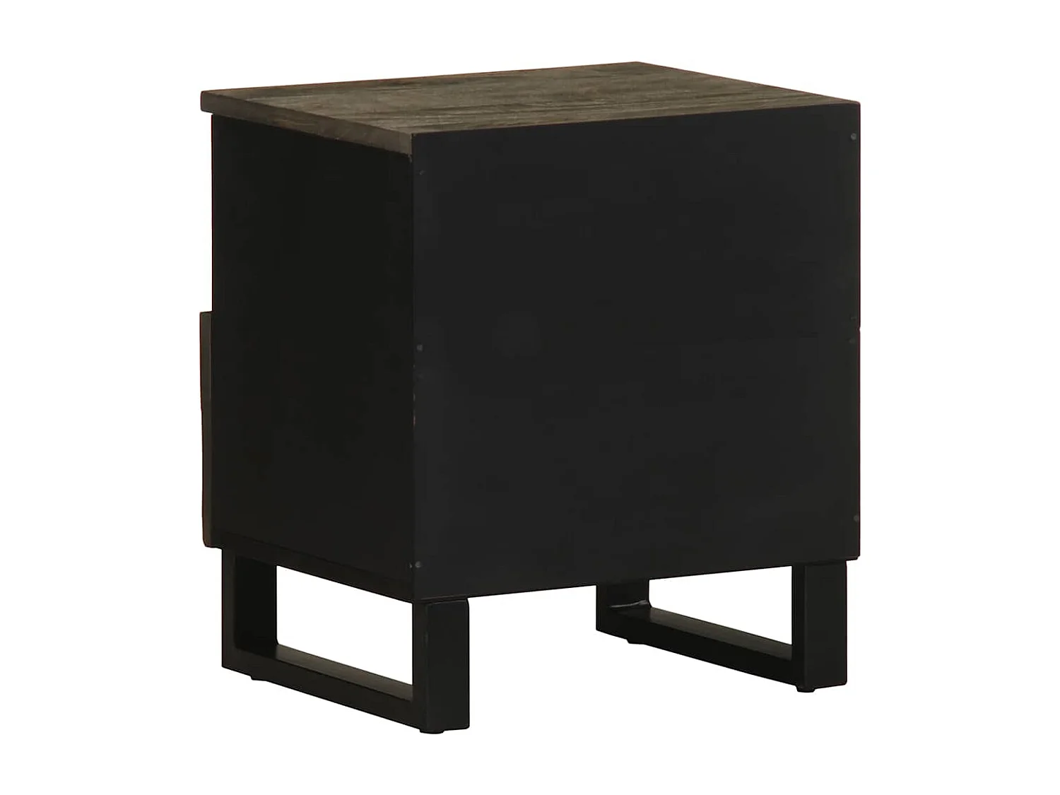 Tables de chevet 2 pcs noir 40x33x46 cm bois de manguier solide