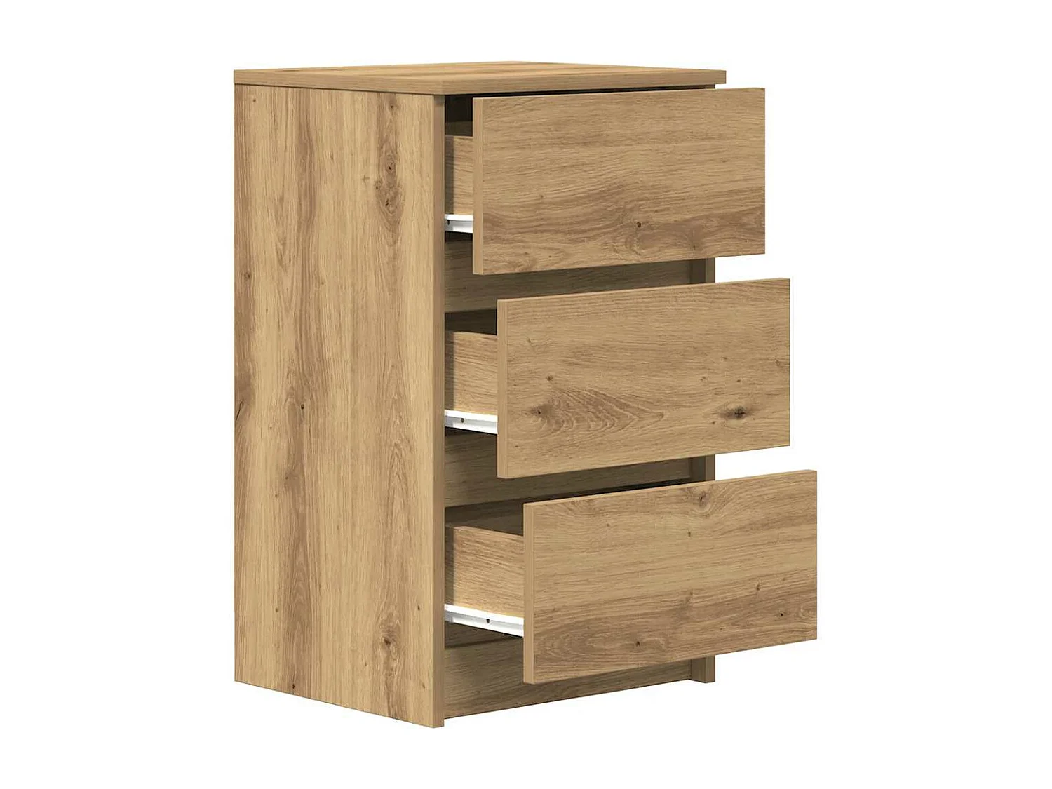 Tables de chevet 3 tiroirs 2 pcs chêne artisanal 39x35x65 cm