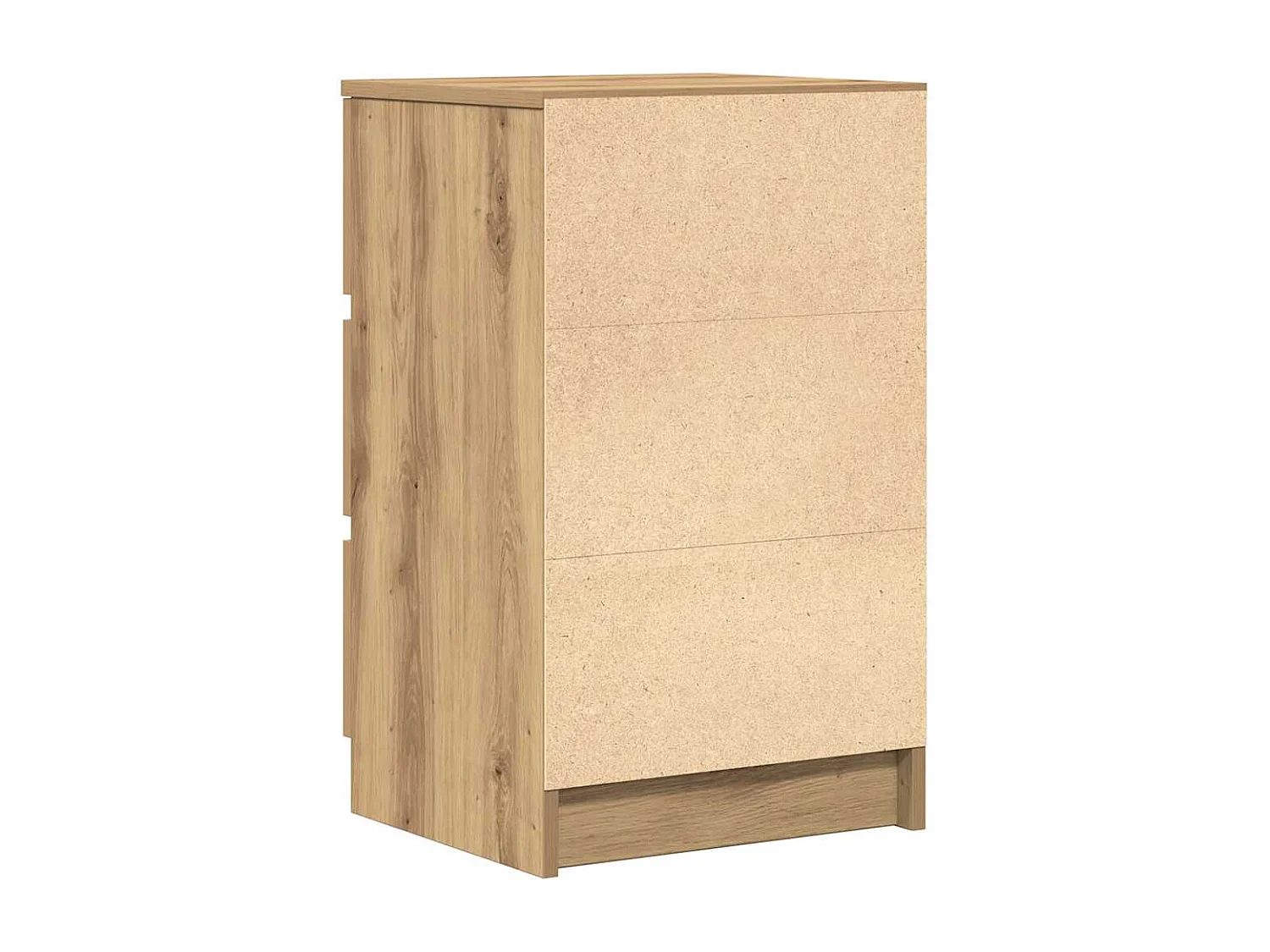 Mesas de cabeceira 3 gavetas 2pcs 39x35x65cm carvalho artisiano