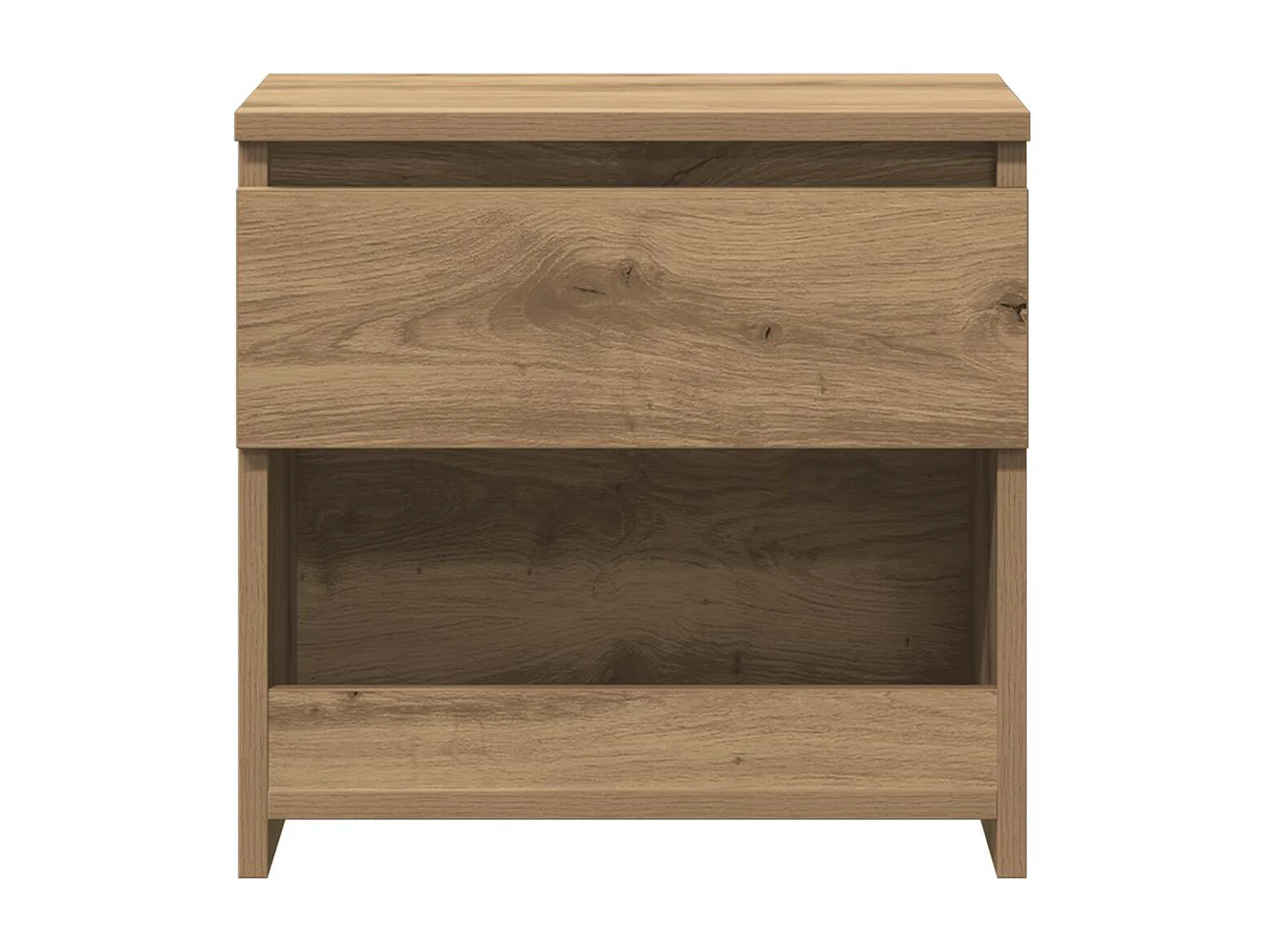 Table de chevet chêne artisanal 40x30x39 cm bois d'ingénierie