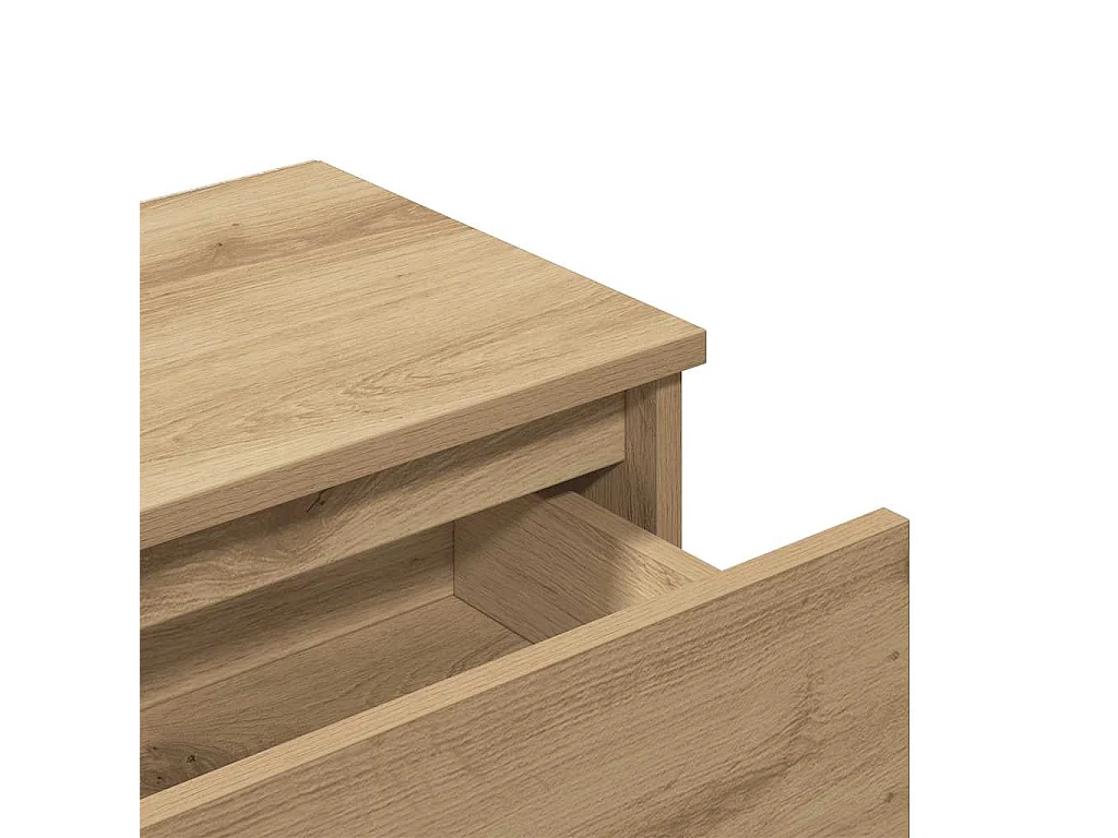 Table de chevet chêne artisanal 40x30x39 cm bois d'ingénierie