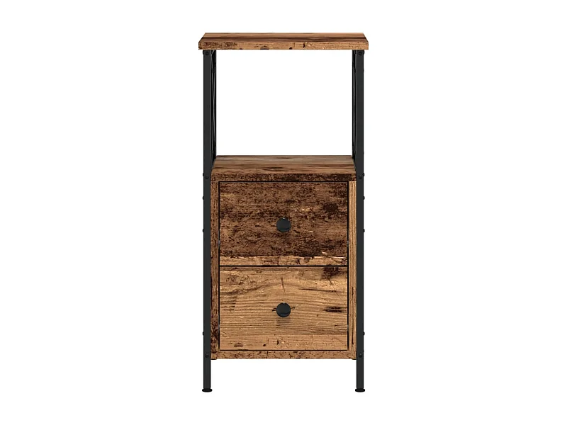 Tables de chevet 2 pcs vieux bois 34x35,5x70 cm bois ingénierie