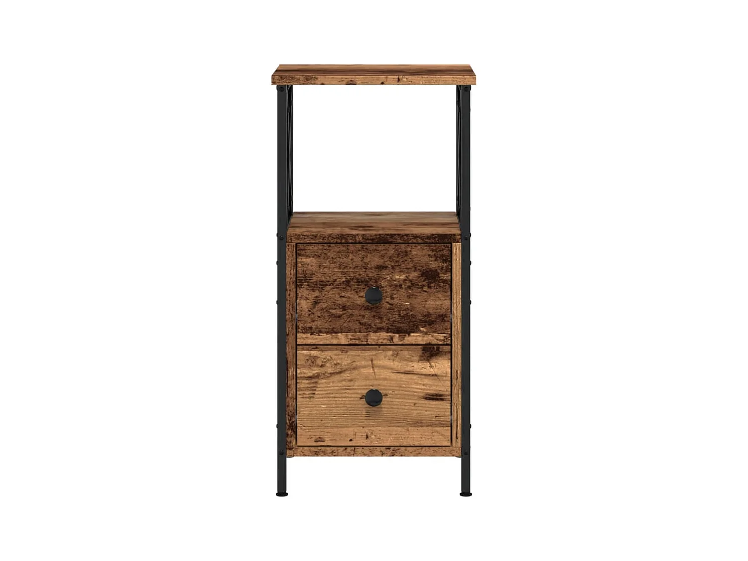 Tables de chevet 2 pcs vieux bois 34x35,5x70 cm bois ingénierie