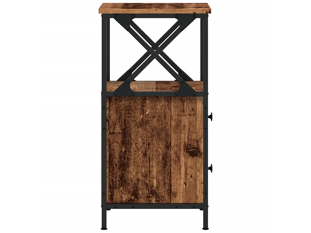 Nachttische 2 Stk. Altholz-Optik 34x35,5x70 cm Holzwerkstoff