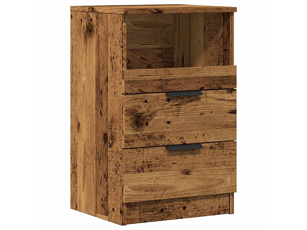 Table de chevet vieux bois 40x36x65 cm bois d'ingénierie