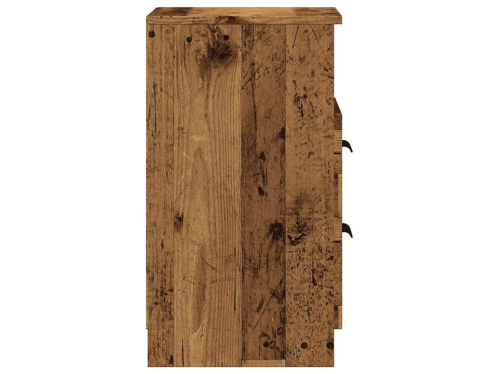 Table de chevet vieux bois 40x36x65 cm bois d'ingénierie