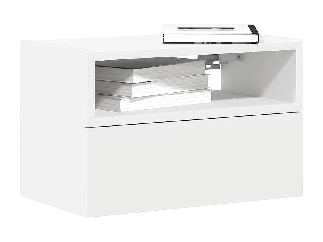 Tables de chevet murales 2 pcs blanc 45x26x28,5 cm