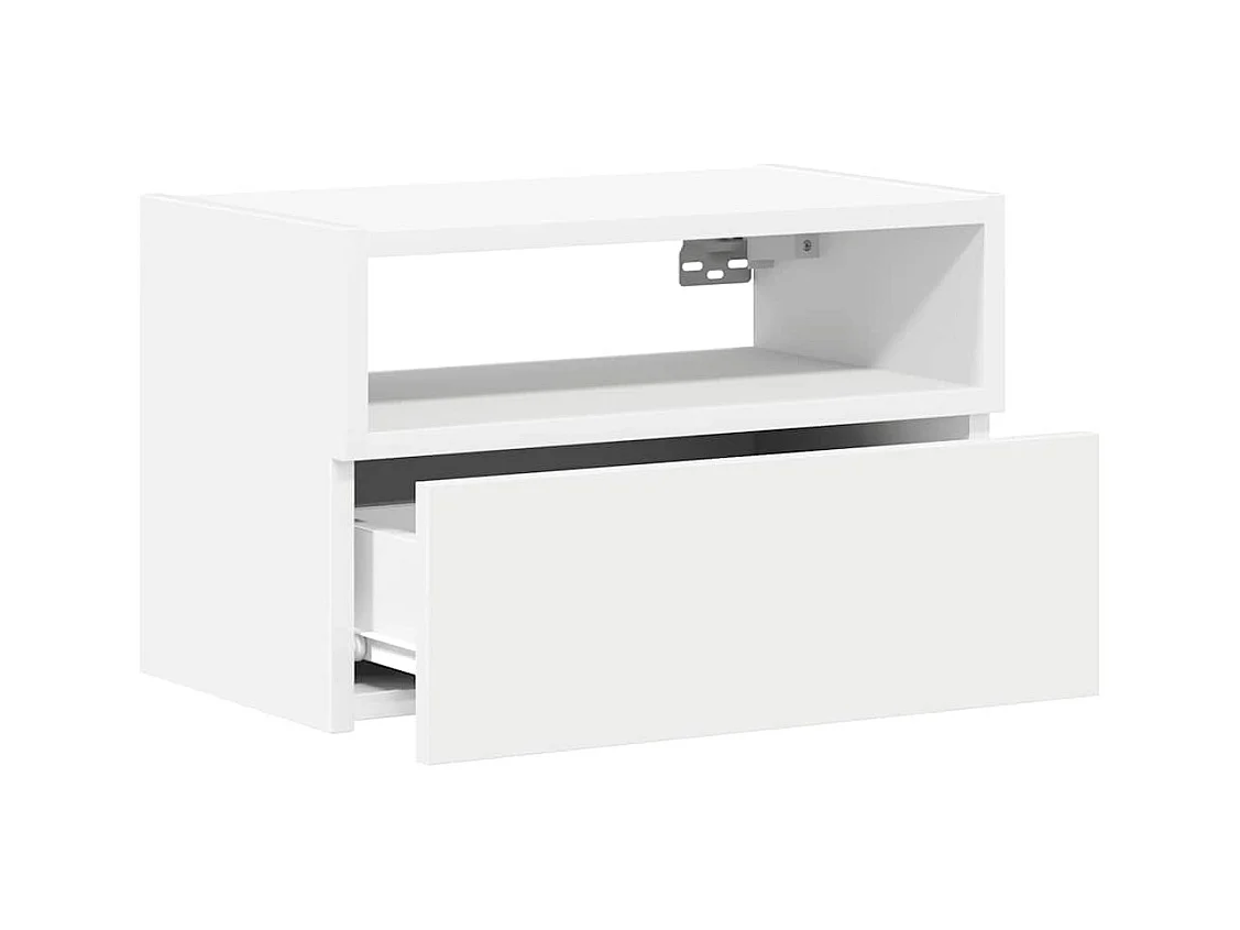 Tables de chevet murales 2 pcs blanc 45x26x28,5 cm