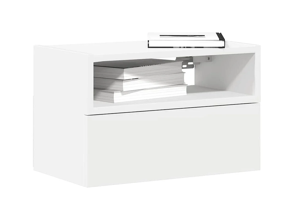 Tables de chevet murales 2 pcs blanc 45x26x28,5 cm