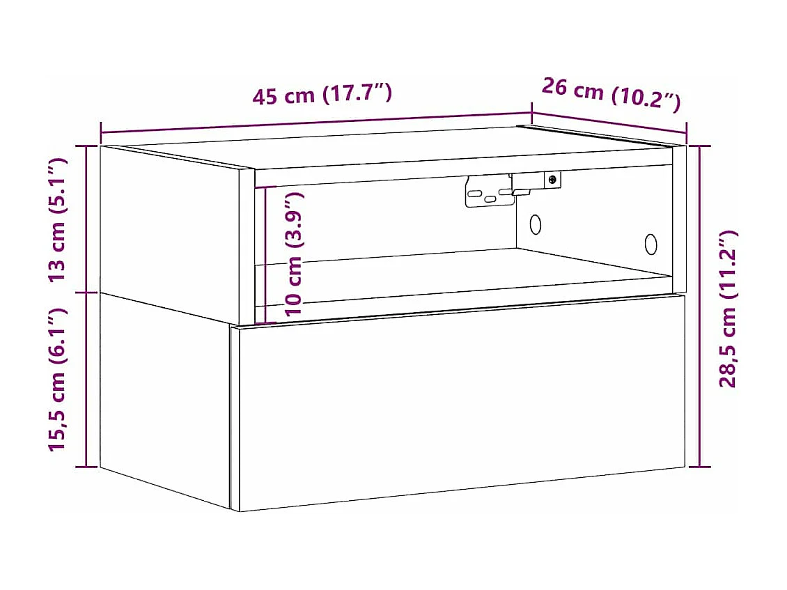 Tables de chevet murales 2 pcs blanc 45x26x28,5 cm