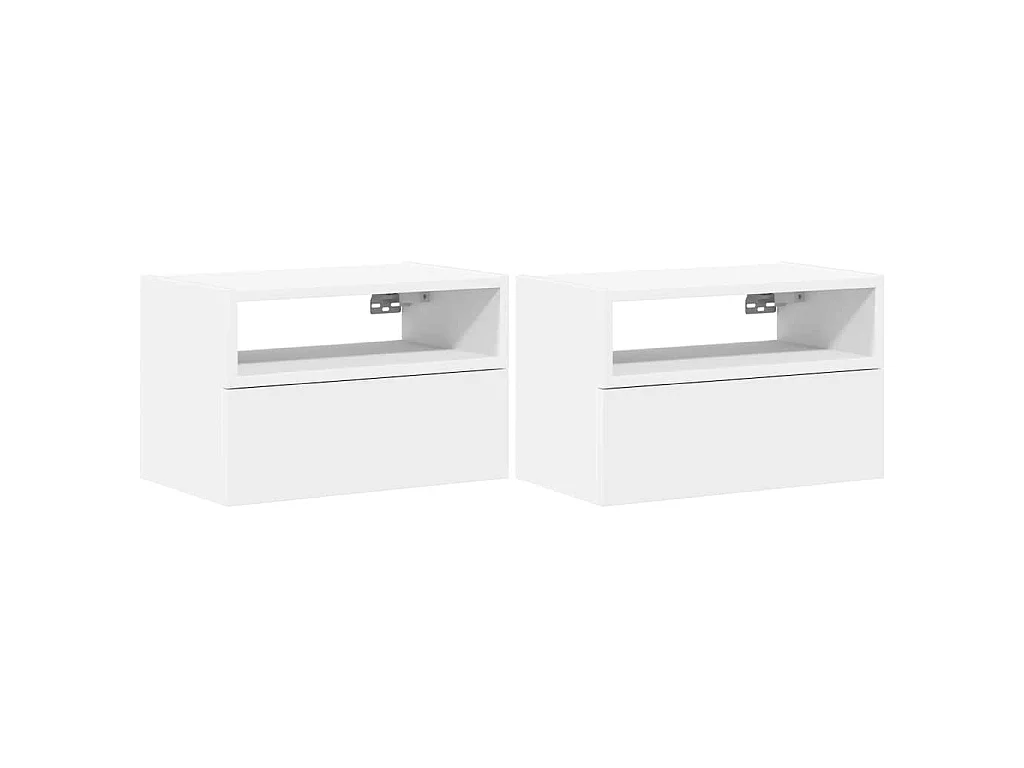 Wand-Nachttische 2 Stk. Weiß 45x26x28,5 cm