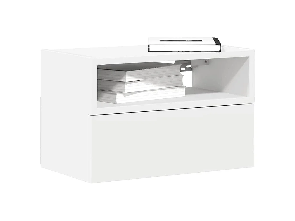 Wand-Nachttische 2 Stk. Weiß 45x26x28,5 cm