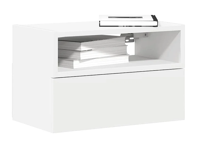 Tables de chevet murales 2 pcs blanc 45x26x28,5 cm