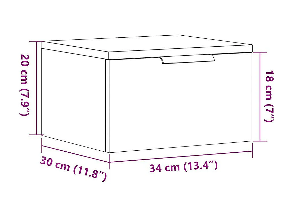 Wand-Nachttische 2 Stk. Artisan-Eiche 34x30x20 cm